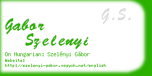 gabor szelenyi business card